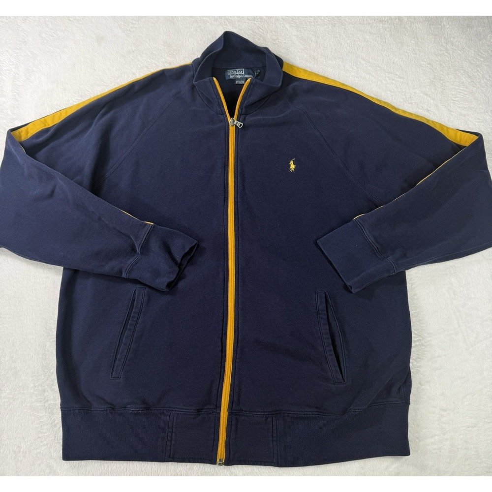 Polo Ralph Lauren Track Jacket Mens XL Blue Full Zip Long Sleeve Performance